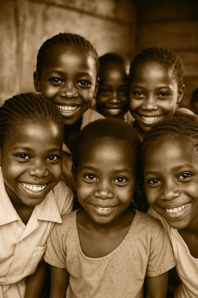 Ethiopian student smiling with a laptop